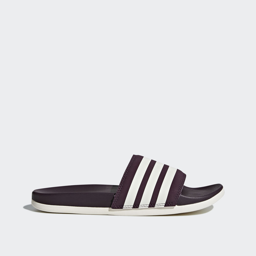 Adidas Adilette Cloudfoam Plus Stripes Slides - παντοφλες γυναικεια - Μωβ/Κοκκινα/Ασπρα/Κοκκινα,Μέγε